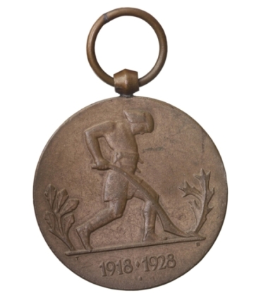 Medal Dziesięciolecia Odzyskanej Niepodległości, 1918-1928, Piłsudski, oryginał, sygnowany TB