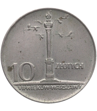 10 złotych Mała kolumna, 1966, stan 2+