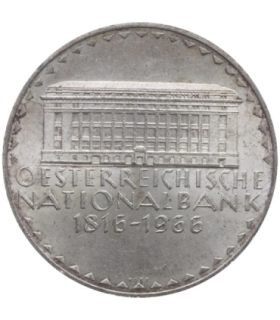 Austria 50 szylingów, 1966 150 rocznica - Narodowy Bank, srebro