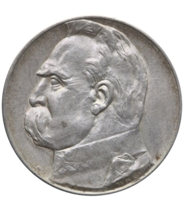 5 złotych Piłsudski 1938, rzadka, stan 2-, połysk