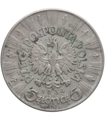 5 złotych Piłsudski 1934, stan 3