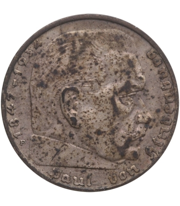 2 marki niemieckie Hindenburg 1939, srebro