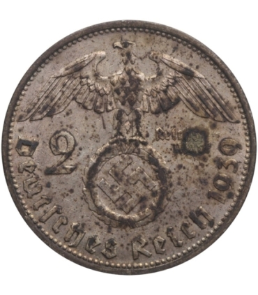 2 marki niemieckie Hindenburg 1939, srebro