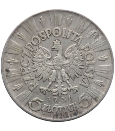 5 złotych Piłsudski 1936, stan 3