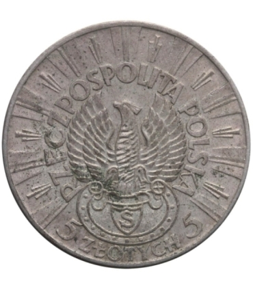 5 złotych Piłsudski Orzeł Strzelecki 1934, stan 3