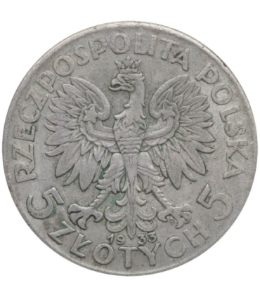 5 złotych głowa kobiety 1933, stan 3