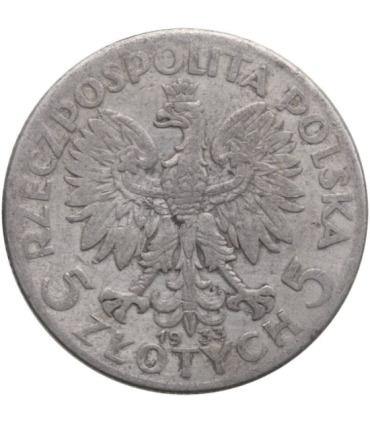 5 złotych głowa kobiety 1933, stan 3-