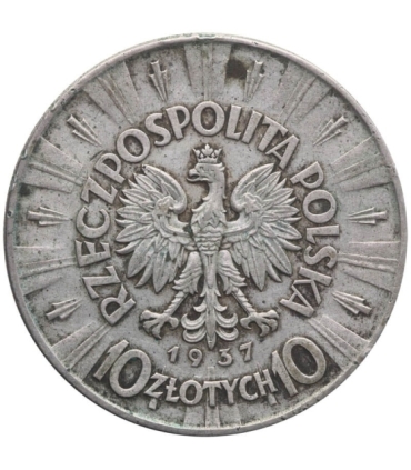 10 zł Józef Piłsudski 1937, stan 3+