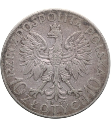 10 złotych Głowa kobiety 1932, stan 3-
