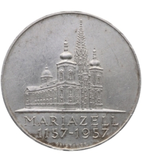 Austria 25 szylingów, 1957 800 rocznica - Bazylika Mariazell, srebro