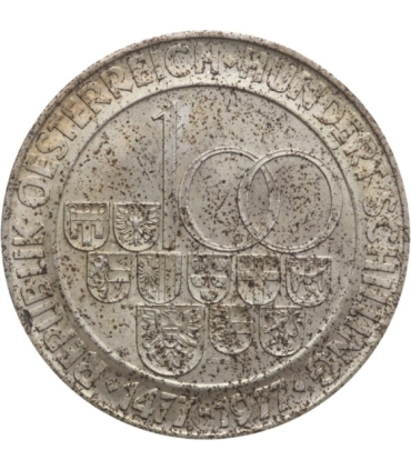 Austria 100 szylingów, 1977 Mennica w Hall in Tirol, srebro