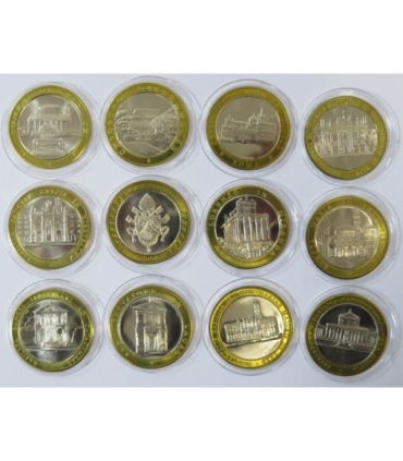 Wielcy Papieże w historii kościoła zestaw 12 medali w ekskluzywnej drewnianej kasecie