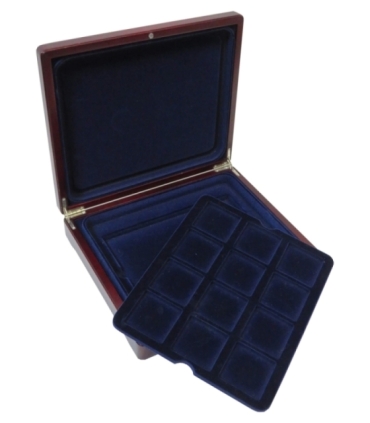 Kaseta drewniana na 12 monet, używana, stan bardzo dobry