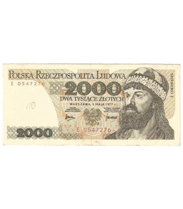 2000 zł Mieszko i Chrobry, 1977, seria E, stan 3-