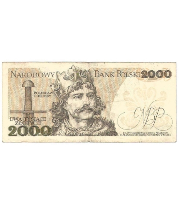 2000 zł Mieszko i Chrobry, 1977, seria B, stan 3-