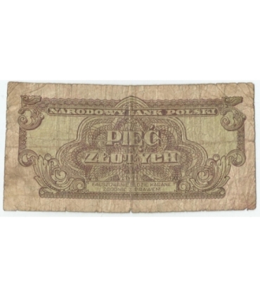 5 złotych 1944, w klauzuli OBOWIĄZKOWYM, seria AC, st. 6