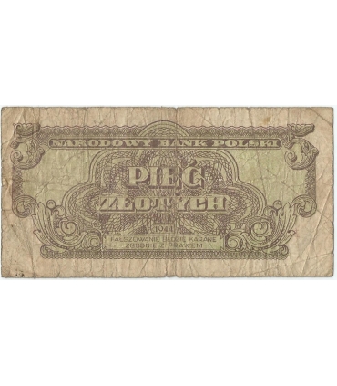 5 złotych 1944, w klauzuli OBOWIĄZKOWYM, seria BB, st. 6