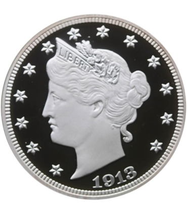 Replika / Kopia. USA 5 centów, 1913, Liberty Head, srebro Ag999, 20g