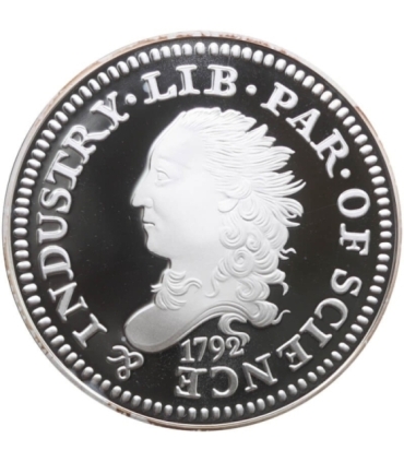 Replika / Kopia. USA Half disme 1792, srebro Ag999, 20g