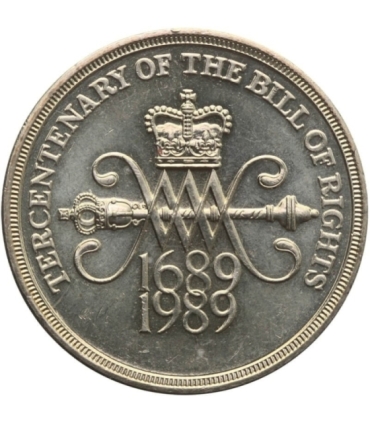 Wielka Brytania 2 funty, 1989 300. rocznica przyjęcia angielskiej Deklaracji Praw