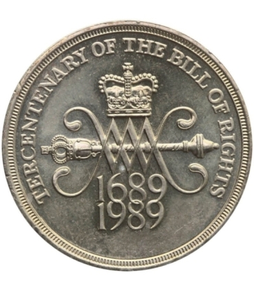 Wielka Brytania 2 funty, 1989 300. rocznica przyjęcia angielskiej Deklaracji Praw