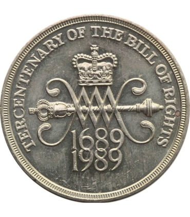 Wielka Brytania 2 funty, 1989 300. rocznica przyjęcia angielskiej Deklaracji Praw