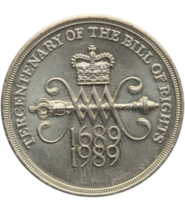 Wielka Brytania 2 funty, 1989 300. rocznica przyjęcia angielskiej Deklaracji Praw