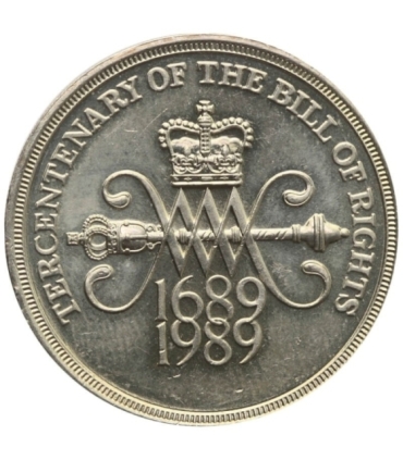 Wielka Brytania 2 funty, 1989 300. rocznica przyjęcia angielskiej Deklaracji Praw