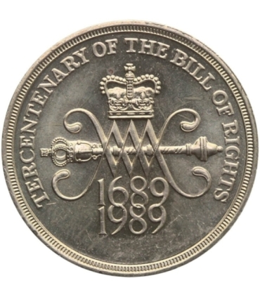 Wielka Brytania 2 funty, 1989 300. rocznica przyjęcia angielskiej Deklaracji Praw