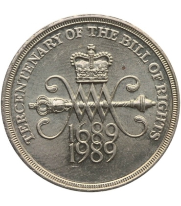 Wielka Brytania 2 funty, 1989 300. rocznica przyjęcia angielskiej Deklaracji Praw