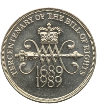 Wielka Brytania 2 funty, 1989 300. rocznica przyjęcia angielskiej Deklaracji Praw