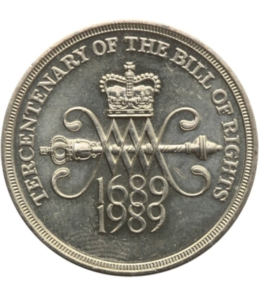 Wielka Brytania 2 funty, 1989 300. rocznica przyjęcia angielskiej Deklaracji Praw