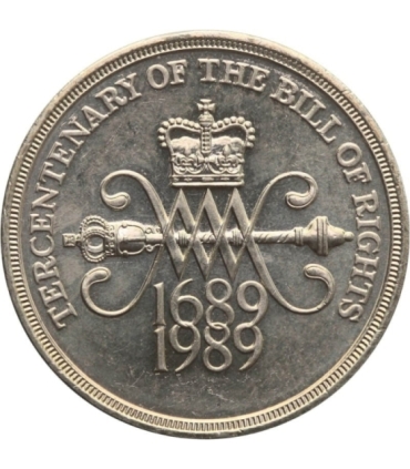Wielka Brytania 2 funty, 1989 300. rocznica przyjęcia angielskiej Deklaracji Praw