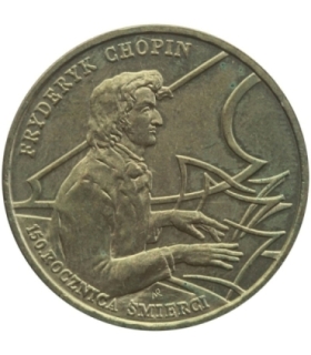 2 zł GN, Fryderyk Chopin, 150 rocznica śmierci, st. 1-