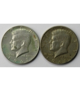 USA Lot: 2 x 1/2 dolara Kennedy 1967, 1968 srebro