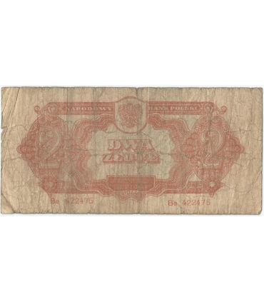 2 złote 1944, w klauzuli OBOWIĄZKOWYM, seria Be, st. 6