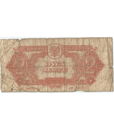 2 złote 1944, w klauzuli OBOWIĄZKOWYM, seria dD, st. 6