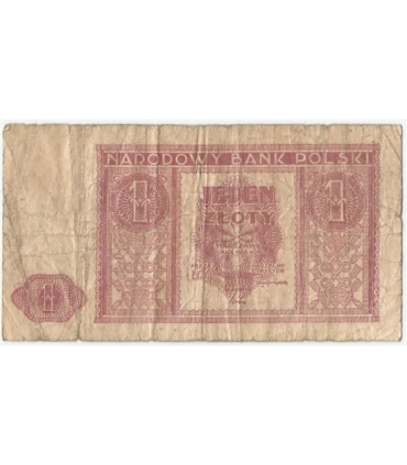 Banknot 1 złoty 1946 rok - stan 5