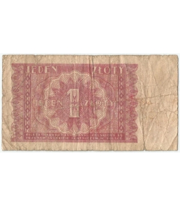 Banknot 1 złoty 1946 rok - stan 5