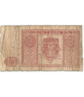 Banknot 1 złoty 1946 rok - stan 6