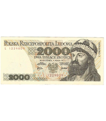 2000 zł Mieszko i Chrobry, 1977, seria L, stan 3/3-