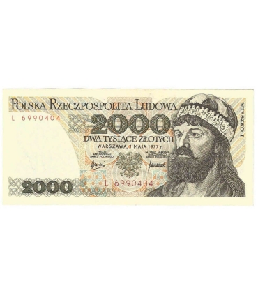 2000 zł Mieszko i Chrobry, 1977, seria L, stan 3