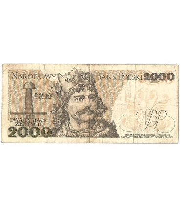 2000 zł Mieszko i Chrobry, 1977, seria F, stan 4