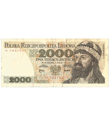 2000 zł Mieszko i Chrobry, 1977, seria H, stan 3-
