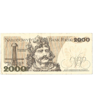 2000 zł Mieszko i Chrobry, 1977, seria F, stan 3-/4+