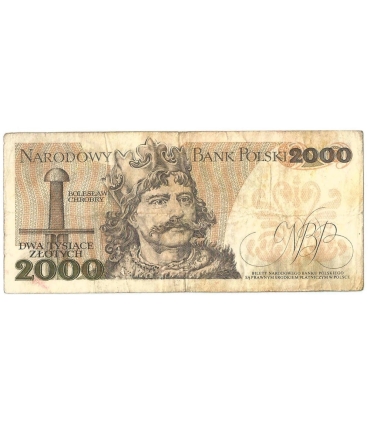 2000 zł Mieszko i Chrobry, 1977, seria D, stan 3-, numer 2777766