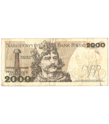 2000 zł Mieszko i Chrobry, 1977, seria F, stan 3-/4+