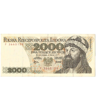 2000 zł Mieszko i Chrobry, 1977, seria F, stan 3-/4+