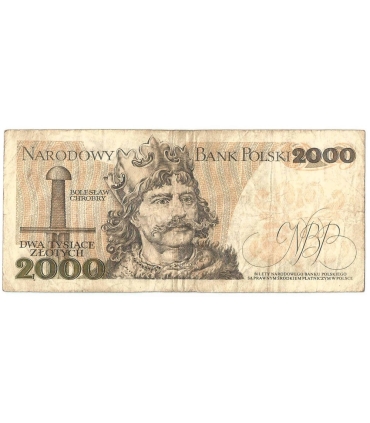 2000 zł Mieszko i Chrobry, 1977, seria B, stan 3-/4+
