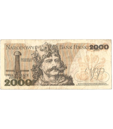 2000 zł Mieszko i Chrobry, 1977, seria E, stan 3-/4+